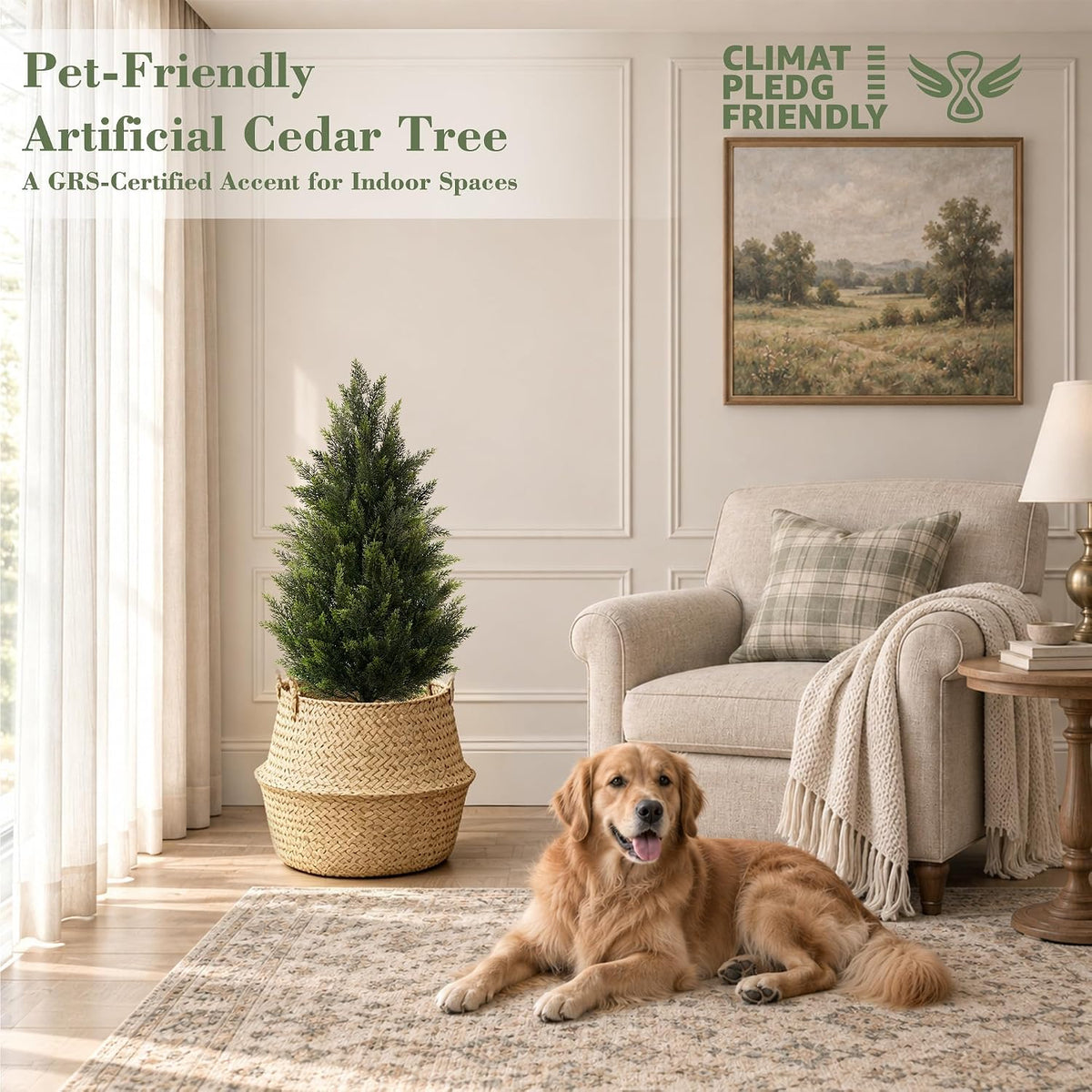 Artificial Topiary Cedar Trees 3FT Tall 2 Sets for Outdoor/Indoor