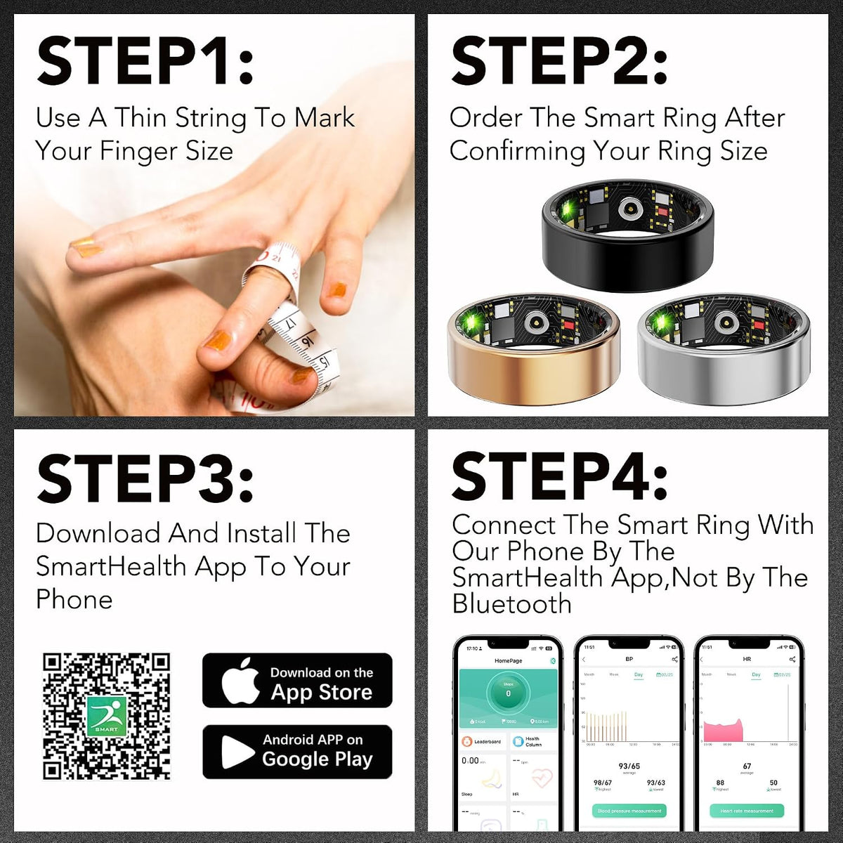 Smart Health Ring Fitness Tracker for Men Women, Rose Gold 11