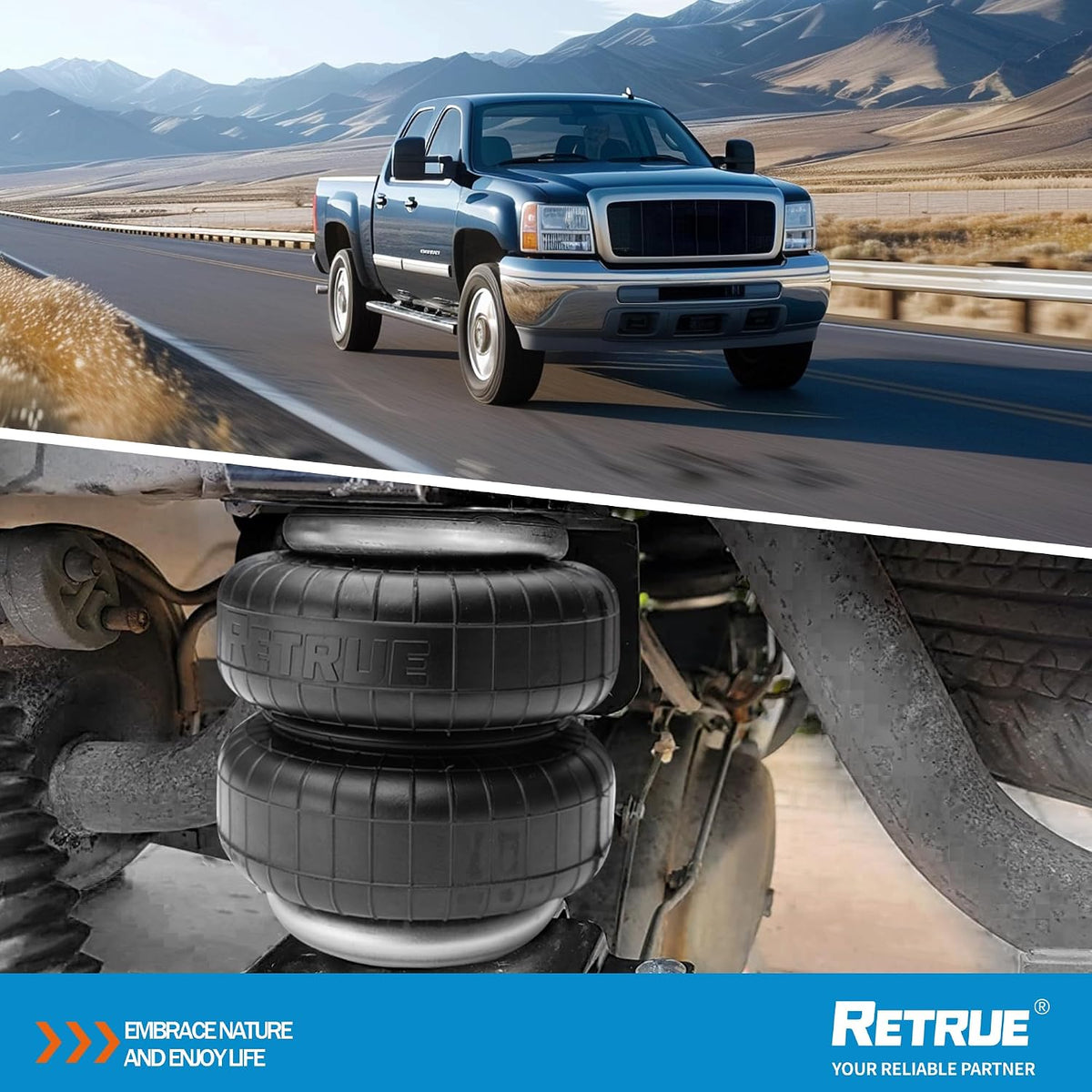RETRUE Rear Air Bags Suspension Kit Compatible with Tacoma Prerunner
