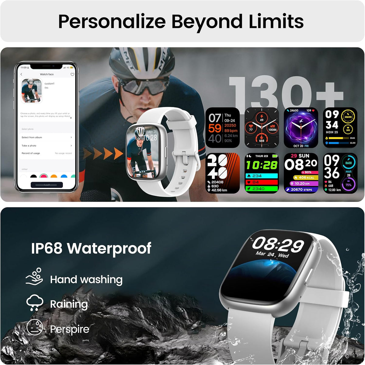 Smart Watch with Alexa Built-in, 1.83" HD Bluetooth Calling Fitness Tracker