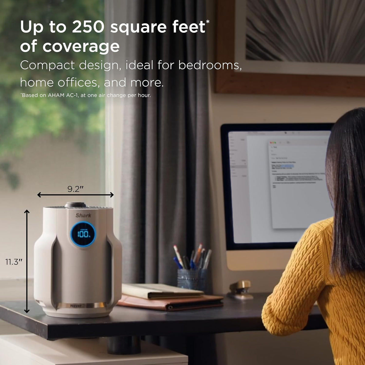 Shark NeverChange Compact Pro Air Purifier, HP072PL, Lilac