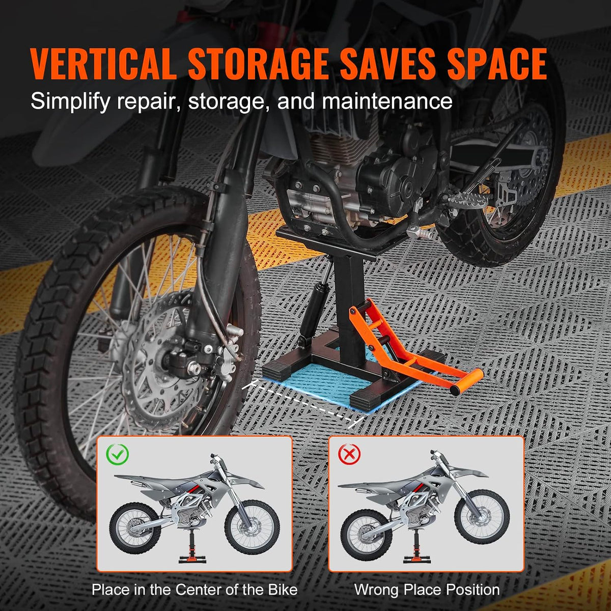 VEVOR Dirt Bike Lift Stand 440 lbs Capacity Motorcycle Jack Lift Stand