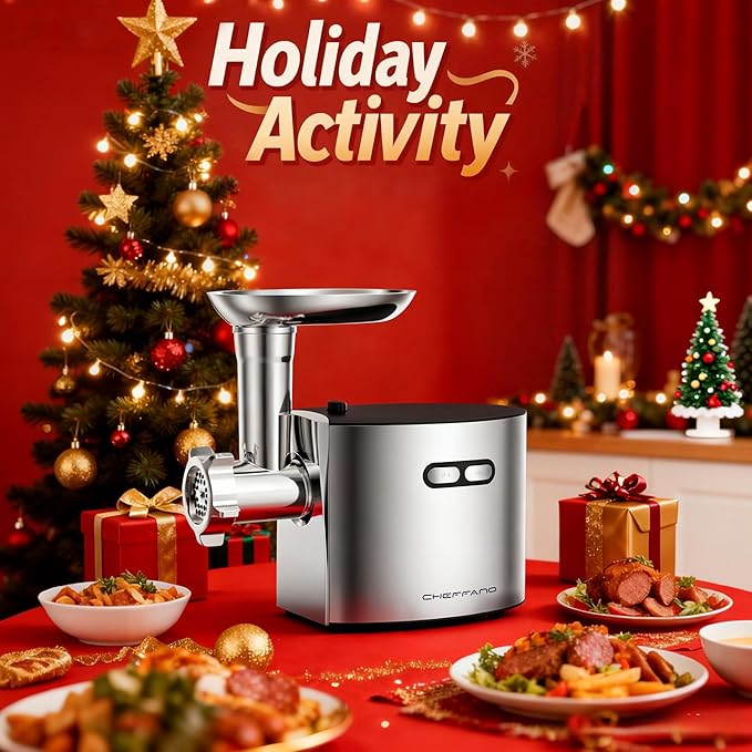 CHEFFANO Meat Grinder, 2600W Max Stainless Steel Meat Grinder Electric