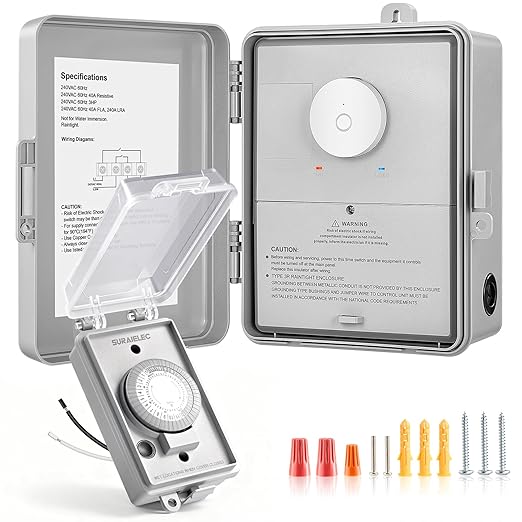 SURAIELEC 40A 240V 3HP Outdoor Timer Switch