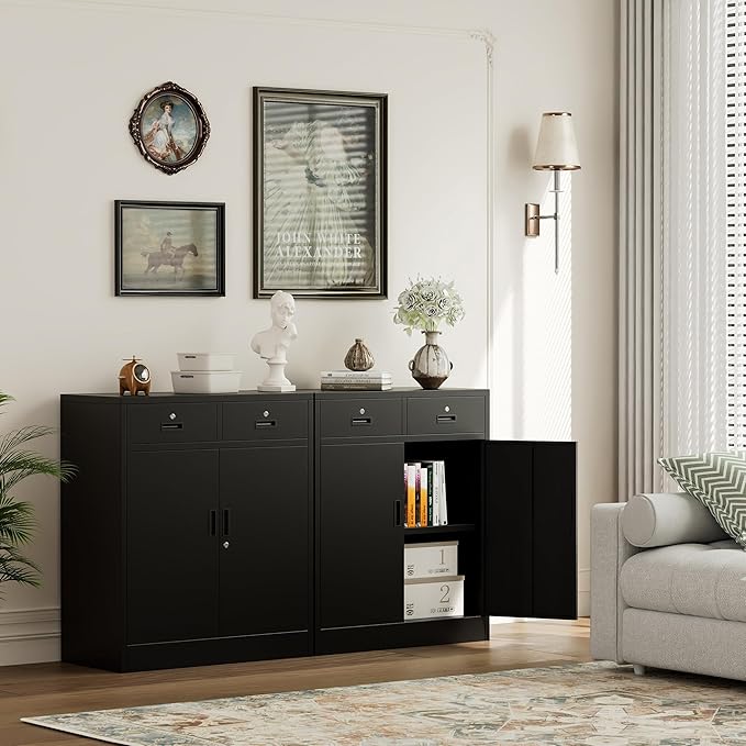 Metal Storage Cabinet, 36 Inch Tall Metal Garage Cabinet