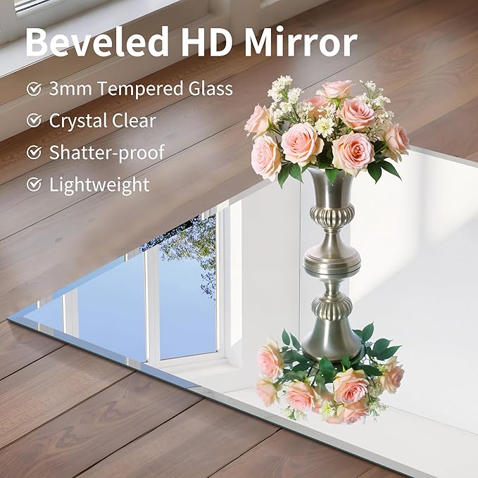 CILIBER 18x24 Beveled Mirror, Frameless Beveled Bathroom Mirrors