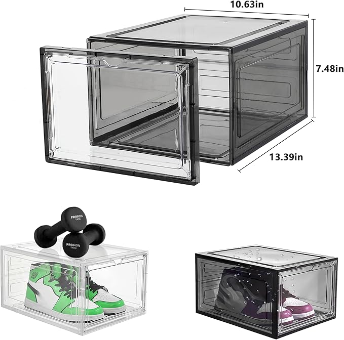 Attelite Upgrade 12pack Shoe Box Storage Containers, Thicken Sturdy Clear