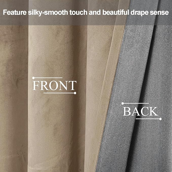JIUZHEN Retro Velvet Curtains for Living Room