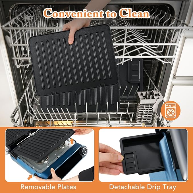 COSTWAY Panini Press, 1200W Sandwich Maker