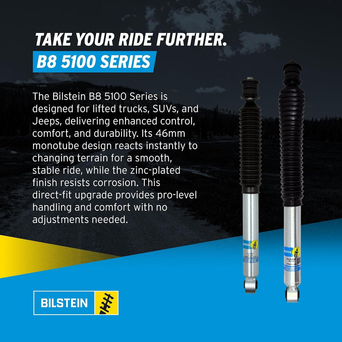 Bilstein Set of Front and Rear B8 5100 Series Shocks Compatible with 2019-202...