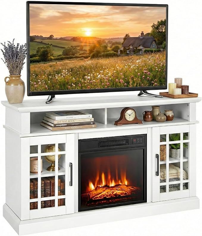 SIMOE Fireplace TV Stand Electric Fireplace 49Inch Console up to 55'' TV