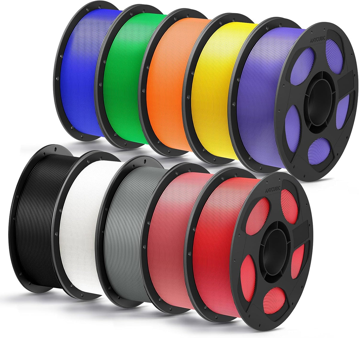 ANYCUBIC PLA Plus (PLA+), 3D Printer Filament 1.75mm Bundle, High Toughness, ...