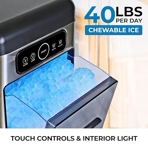 Kenmore Countertop Ice Maker Nugget Machine – Portable Self-Cleaning Máquina de