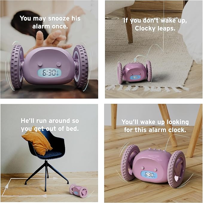 CLOCKY Alarm Clock on Wheels – Loud Rolling Alarm Clock