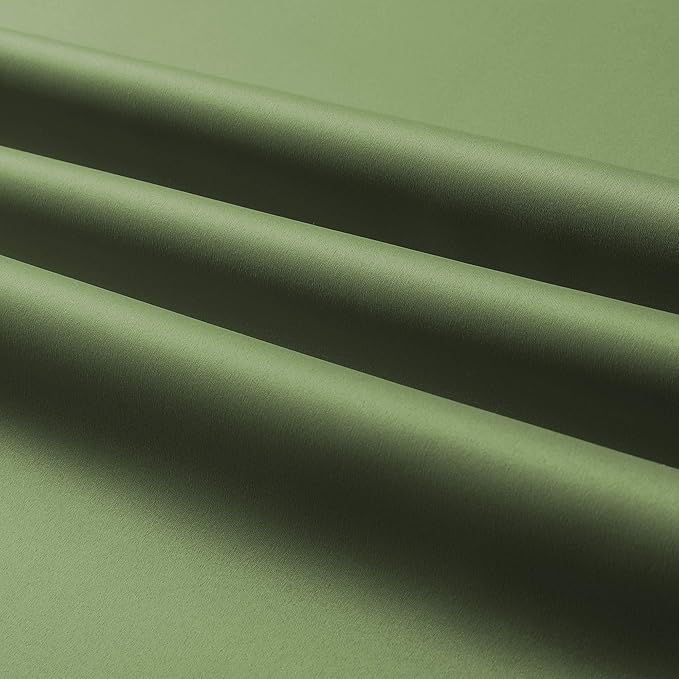 Dualife Sage Green Room Darkening Curtains 84 Inches Long