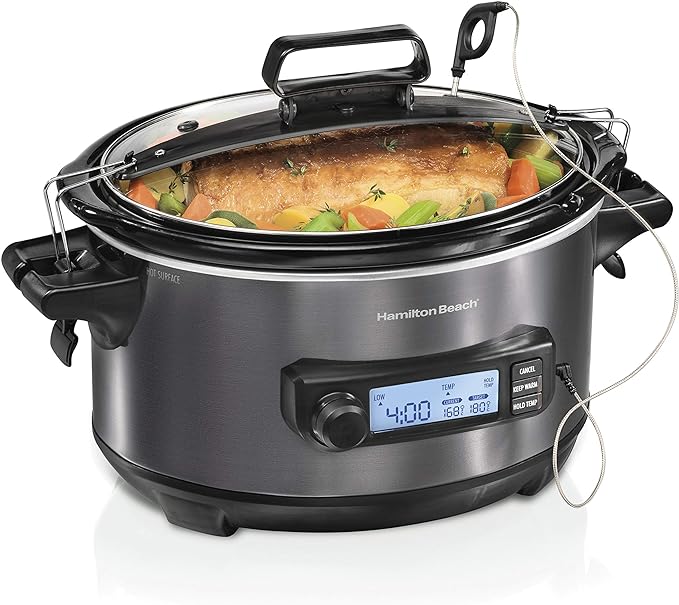 Hamilton Beach Portable 6 Quart Set & Forget Digital Programmable Slow Co...