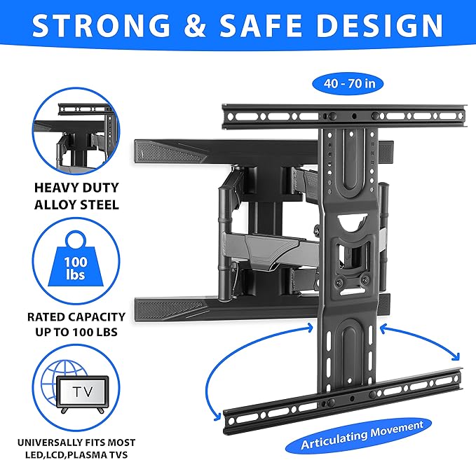 Mount Factory Heavy-Duty Full Motion TV Wall Mount