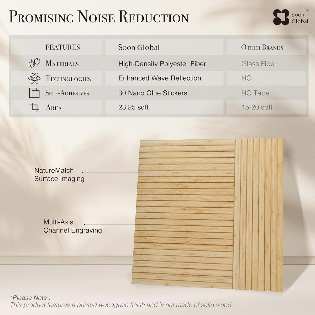 Soon Global Acoustic Wall Panels, Zen Split