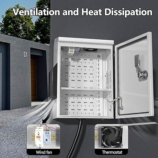Outdoor Electrical Box with Thermostat and Fan, Cold-Rolled Steel Plate