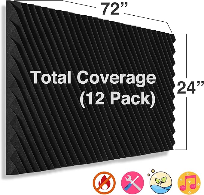 Foroomaco 12 Pack Sound Proof Foam Panels