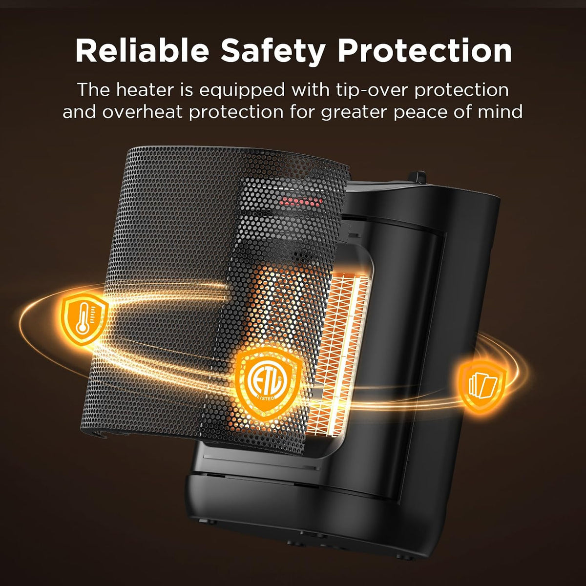 1500W Portable Ceramic Space Heater, Thermostat Desk Heater