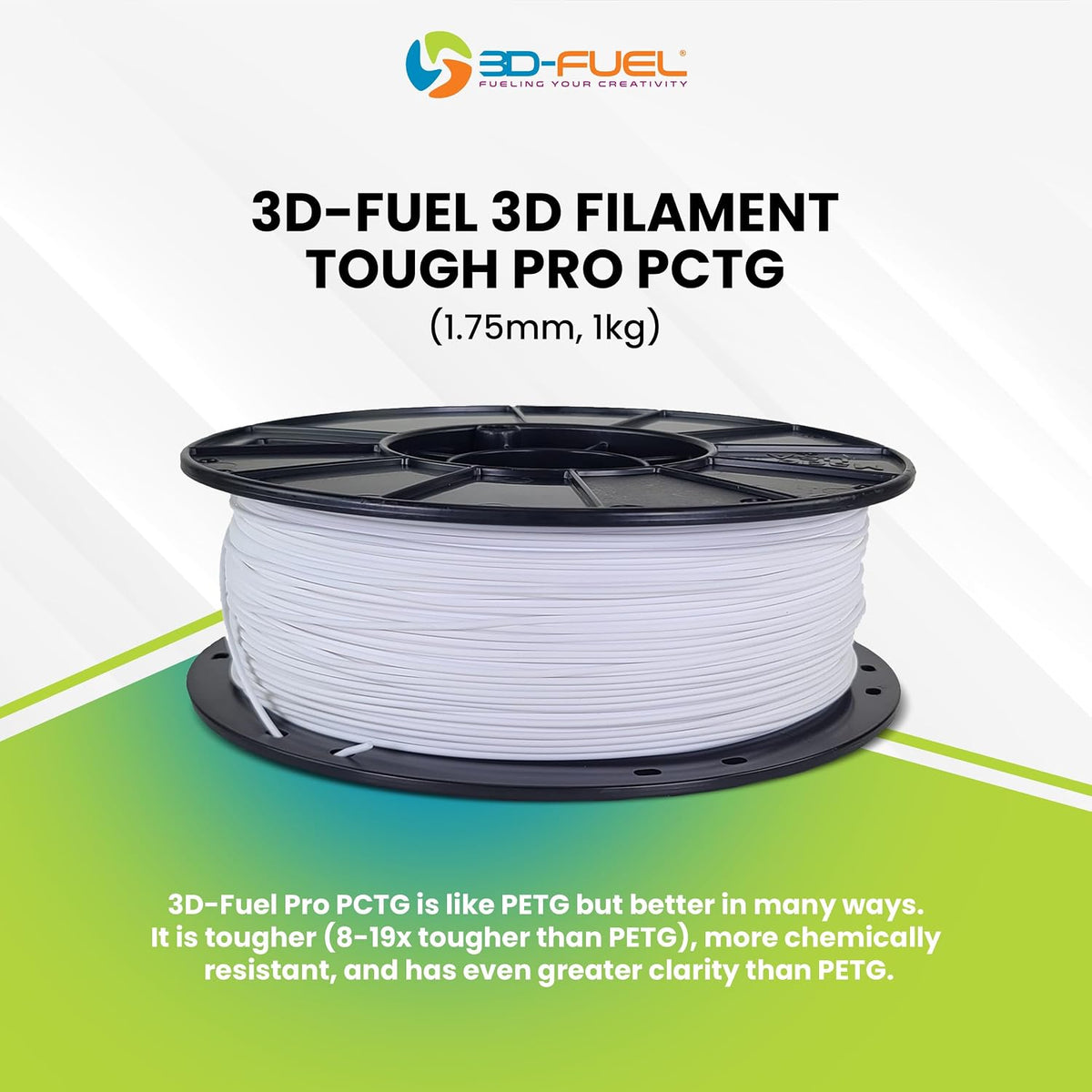 3D-Fuel Pro PCTG 3D Printer Filament, 1kg, 1.75mm, Olive Green