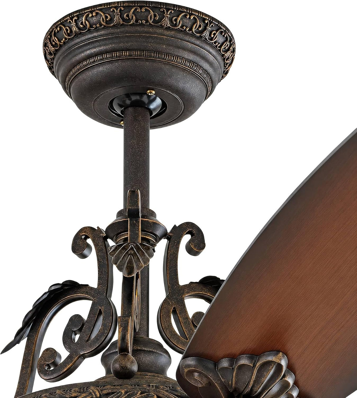 56" Esperanza Teak Bronze and Gold Indoor Ceiling Fan with LED Light Remote