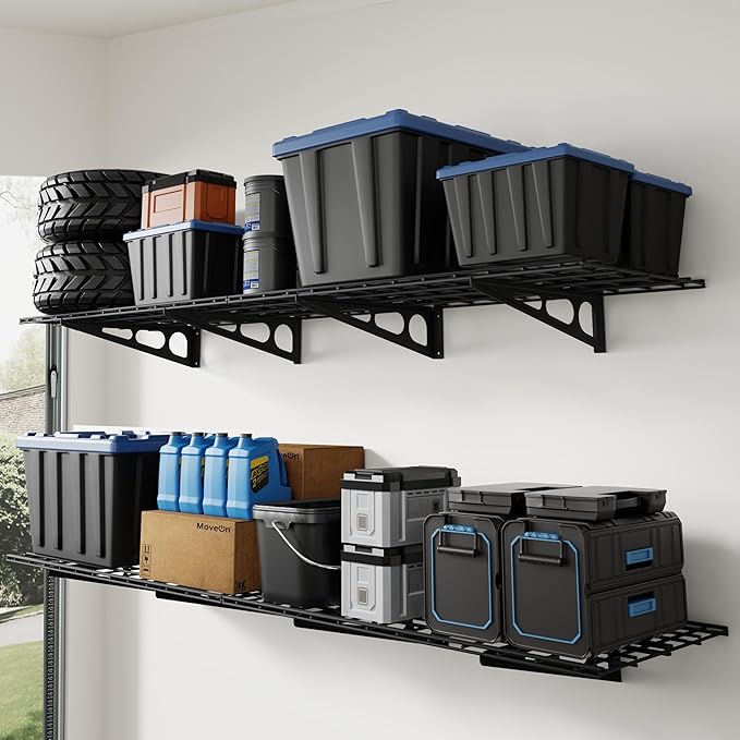 FLEXIMOUNTS 4-Pack 2x4ft 24-inch-by-48-inch Wall Shelf Garage Storage Rack Wall