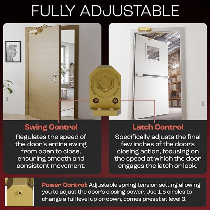 PrimeWare DC-600 Automatic Adjustable Door Closers