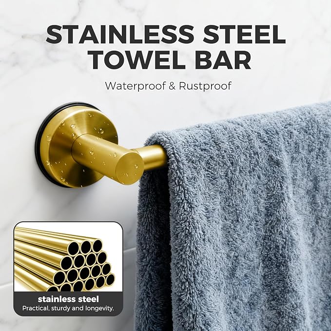 Adjustable Suction Cup Towel Bar (2 Pack)