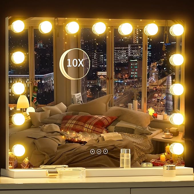 Vanity Mirror with Lights Lighted Makeup Mirror with 15 Dimmable LED Bulbs