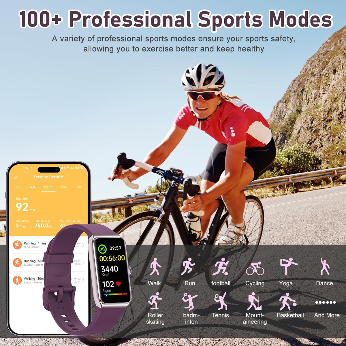 Fitness Tracker with Step Counter/Calories/Stopwatch, Activity Tracker, Healt...