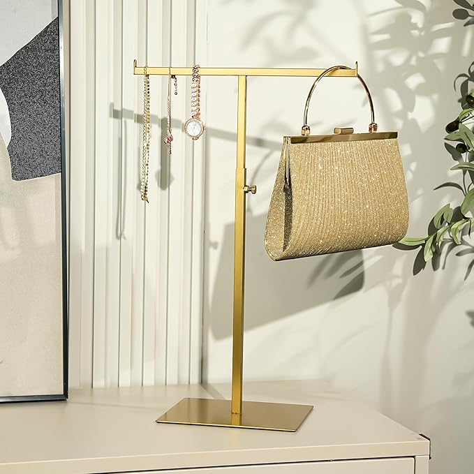 Purse Display Stand Jewelry Towers 2 Packs Stainless Steel Bag Stand Tabletop