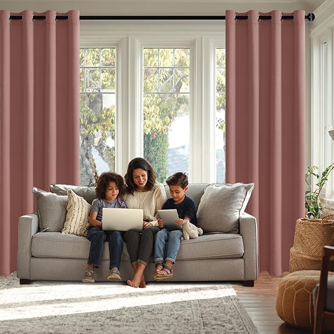 JIUZHEN Dried Rose Blackout Curtains