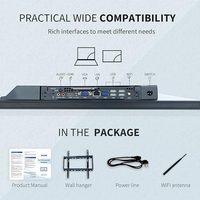 TouchWo 43 inch Interactive Touchscreen Monitor, Smart Board