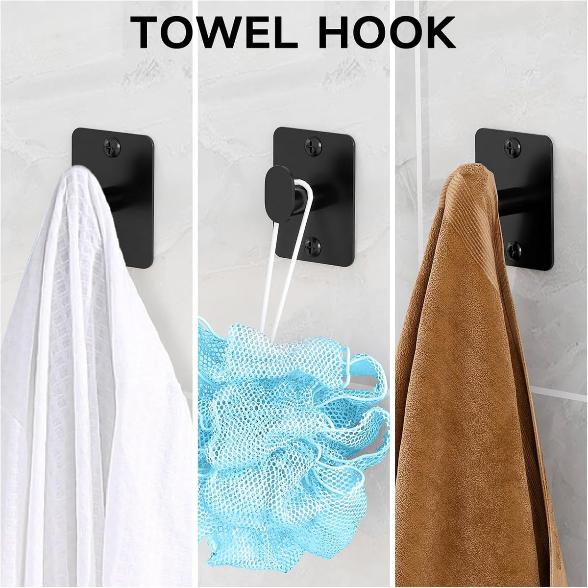 KLJKPA 10-Piece Bathroom Accessories Set, 24 inch Towel Bar
