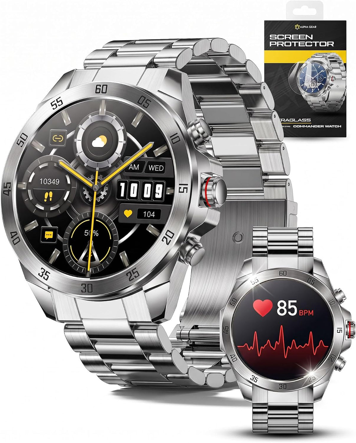 ALPHAGEAR Commander Rugged Smartwatch for Men, Heavy-Duty Tactical Watch