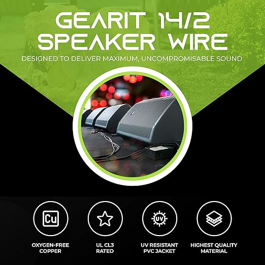 GearIT 14/2 Speaker Wire 14AWG Gauge