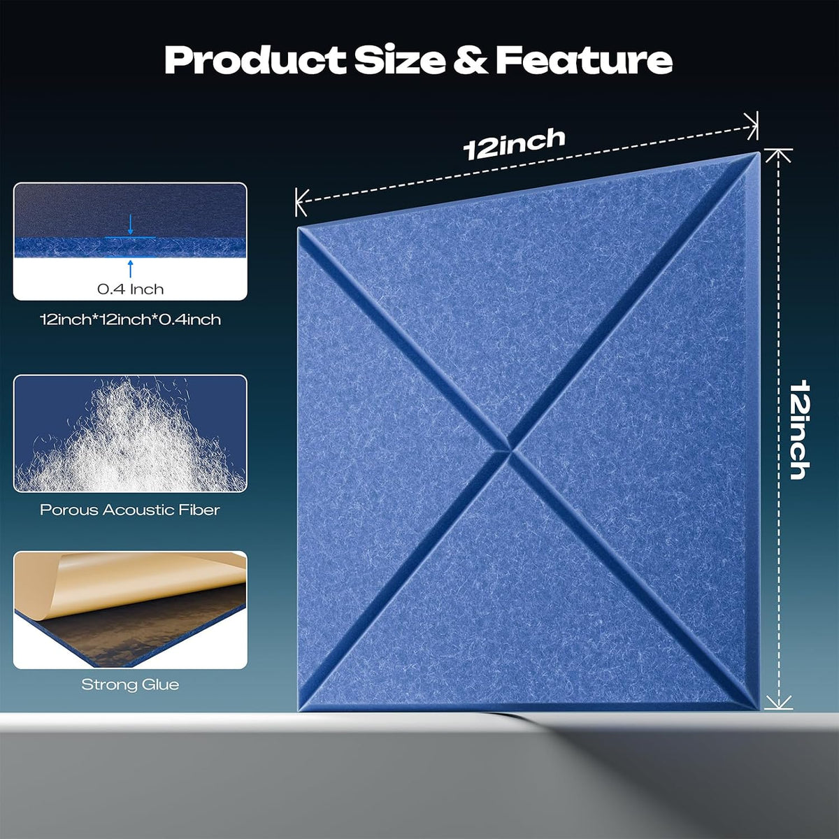 Sonicism 12 Pack X-Lined Acoustic Panels