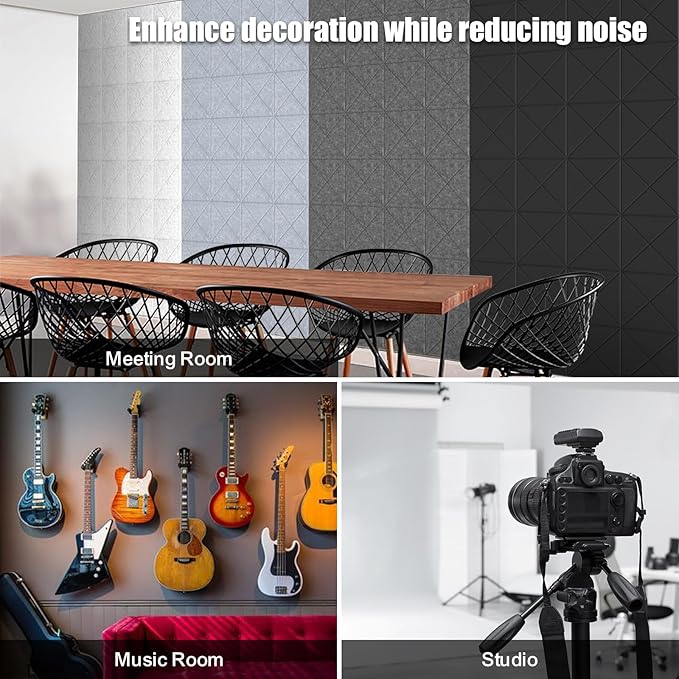 Sonicism 12 Pack X-Lined Acoustic Panels