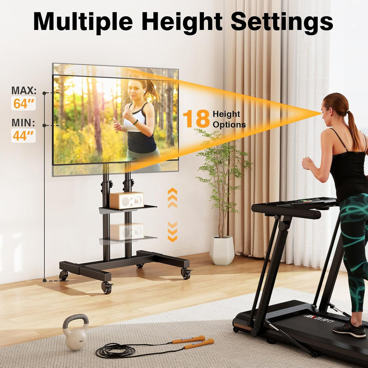 TAVR Mobile TV Stand Rolling TV Cart Floor Stand with Mount for 32-83 Inch