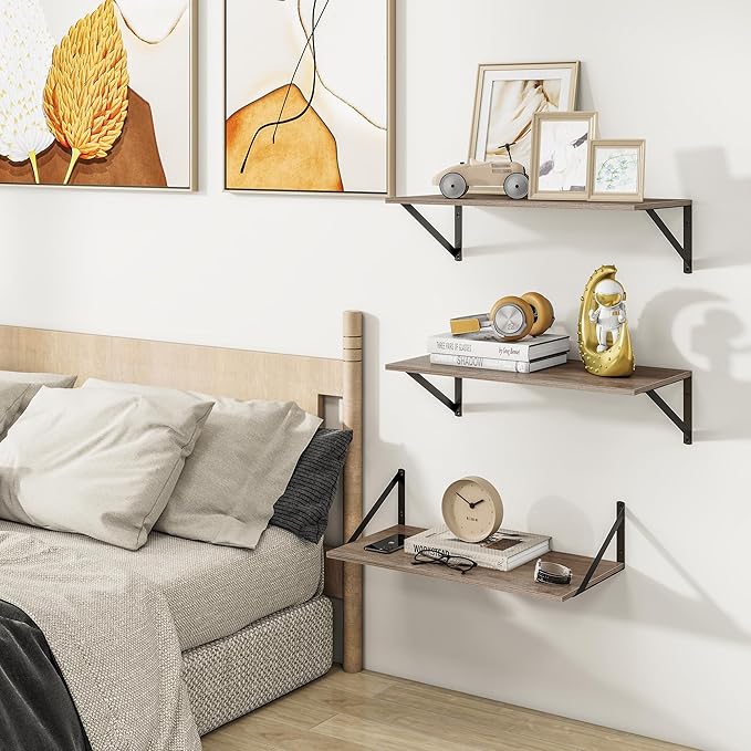 Heimlove 24" W x 12" D Wall Shelves (Set of 3)
