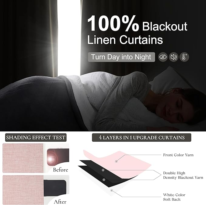 100 Inch Long Baby Pink Curtains 2 Panels Set