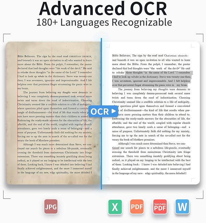 CZUR Shine Ultra Smart Portable Document Scanner, Thin Book Scanner