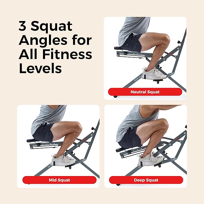 Sunny Health & Fitness Smart Row-N-Ride Glute & Leg Trainer, Foldable...