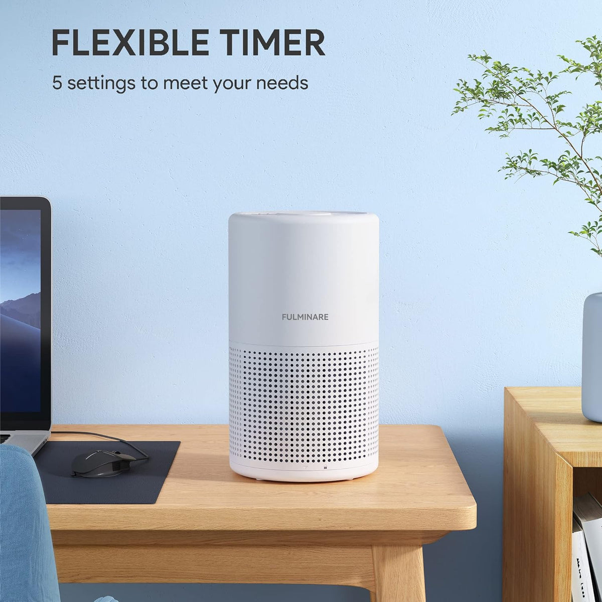 Air Purifiers for Bedroom, FULMINARE H13 True HEPA Filter (White 2 Pack)
