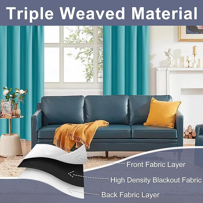 JIUZHEN 80 Inch Length Door Curtains (Set of 2)