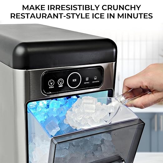 Kenmore Countertop Ice Maker Nugget Machine – Portable Self-Cleaning Máquina de