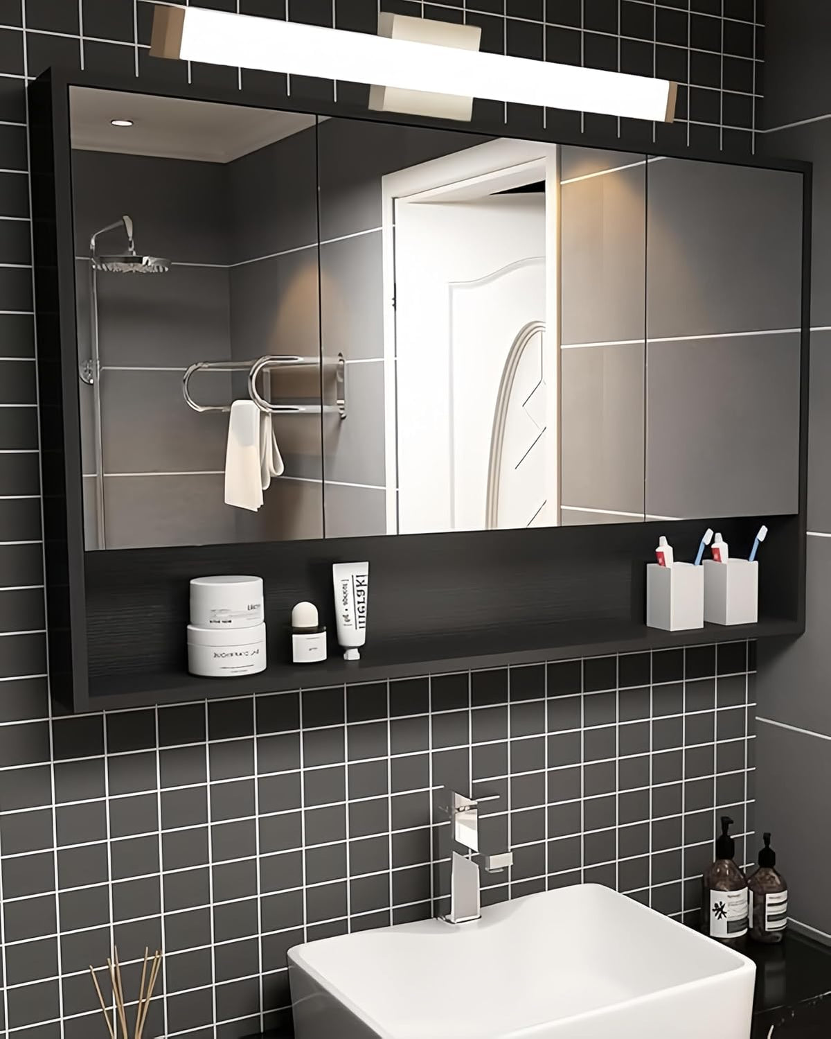 24" LED Bathroom Vanity Light14W Brushed Nickel 4000K Square