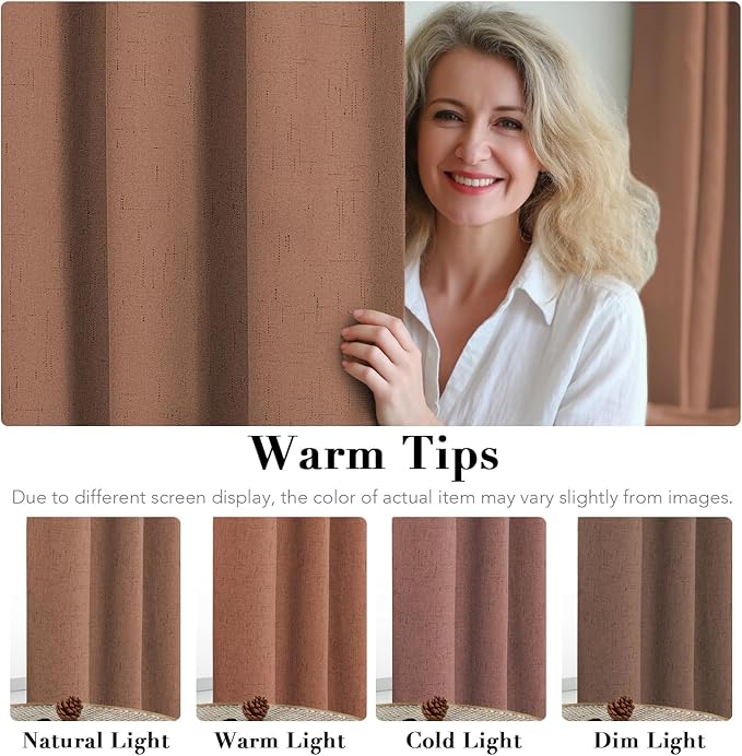 H.VERSAILTEX Linen Blackout Curtains Durable Thick Textured Linen Look 100%